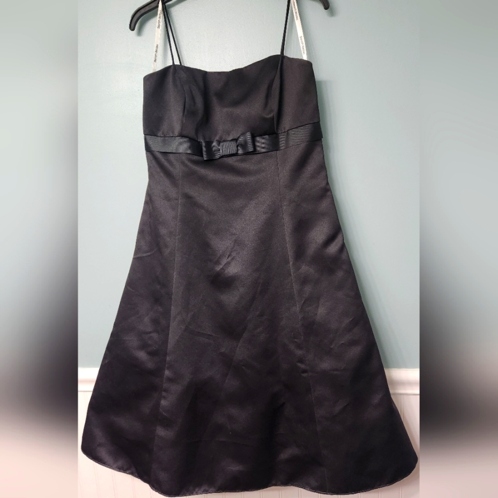 David's Bridal Mini Black Dress With Bow